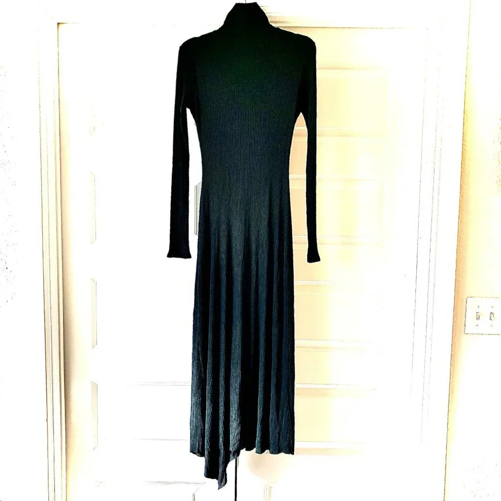 NWT KAMPERETT Moor Ribbed Turtleneck Maxi Dress Forest Green M MSRP $495